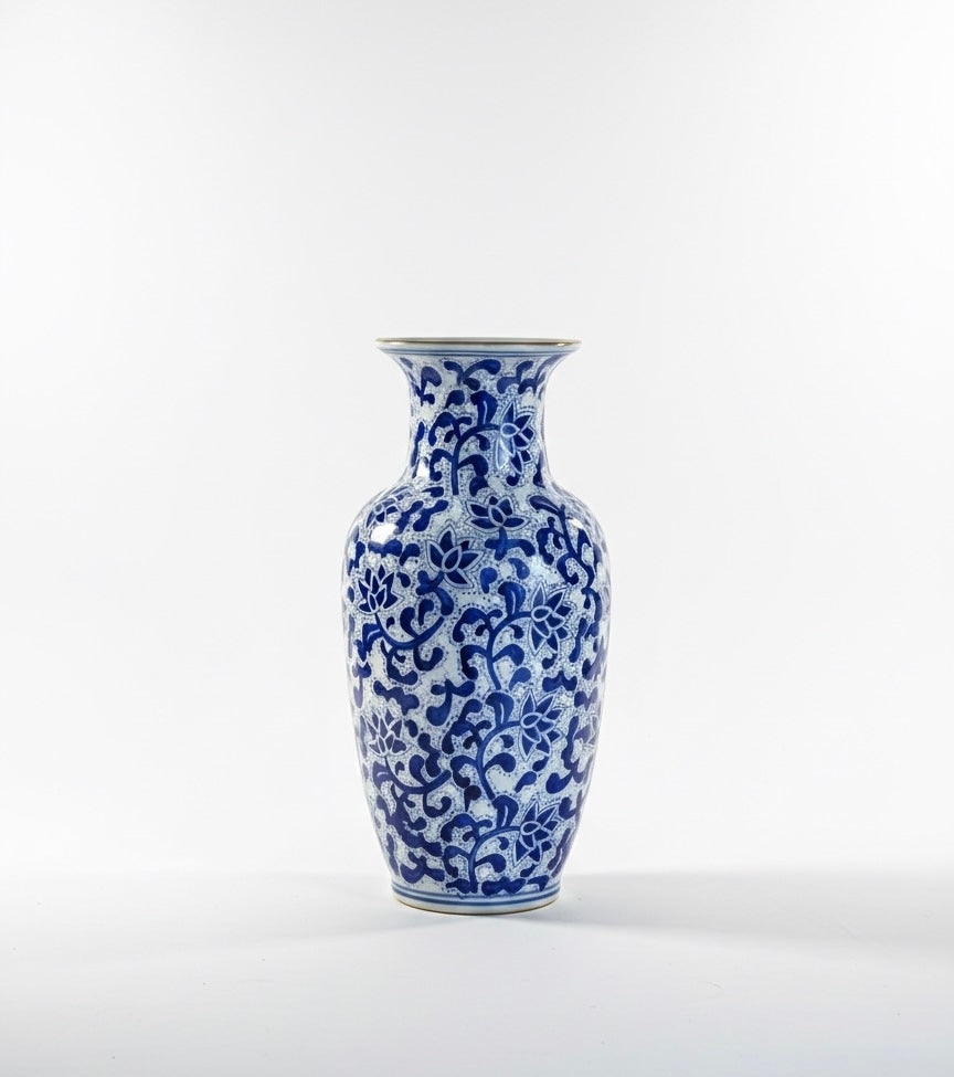 Blue & White Chinaware Ceramic Vase
