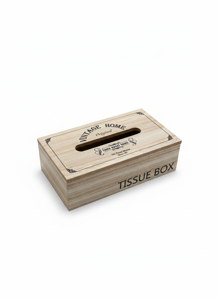 Vintage Wooden Tissue Box