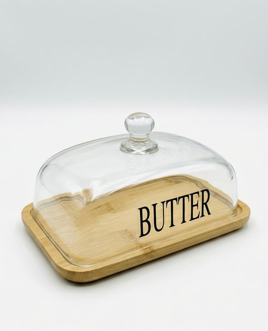 Clear Glass Butter Dish