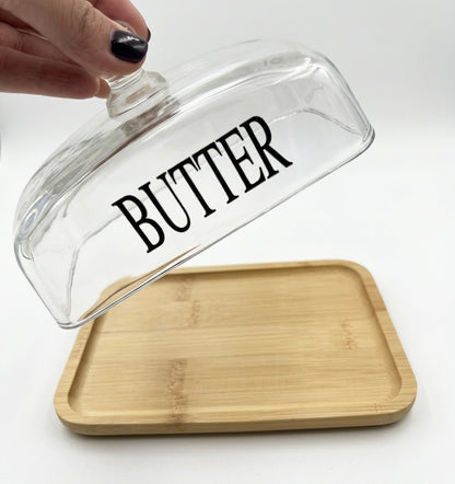 Clear Glass Butter Dish