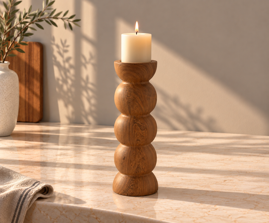 Sculpted Ceramic Candle Holder