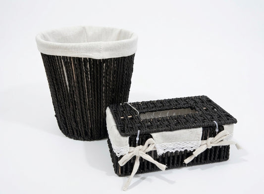 Noir Basket and Tissue Set