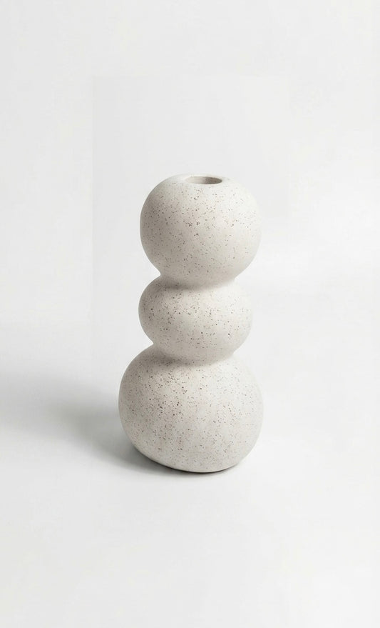 White Grain Ceramic Candle Holder