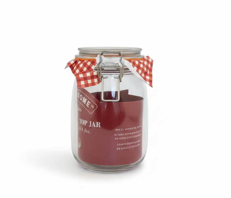Round Clip-Top Glass Jar – 1 L