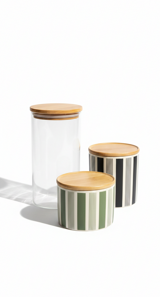 Storage Jars with Bamboo Lids (Set of 3)
