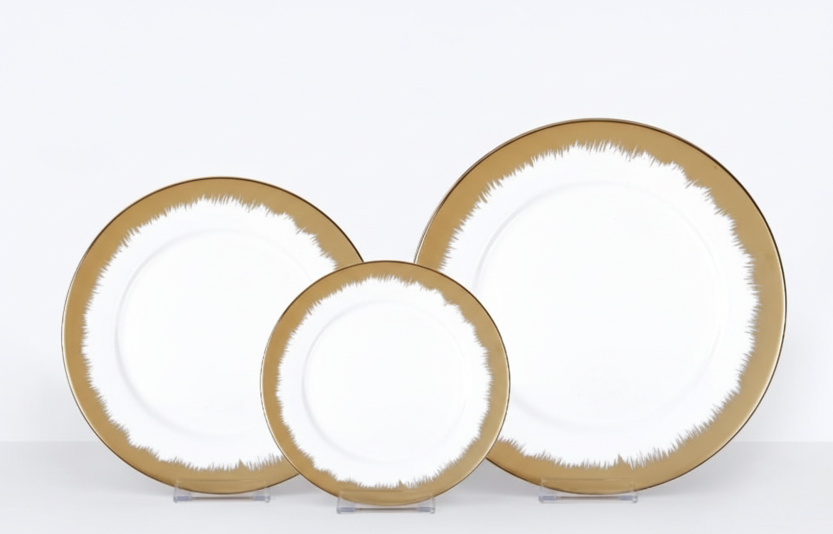 Gold Rim Ceramic Flat Plate
