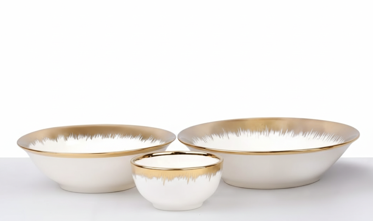 Gold Rim Ceramic Bowl