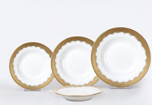 Gold Rim Ceramic Deep Plate