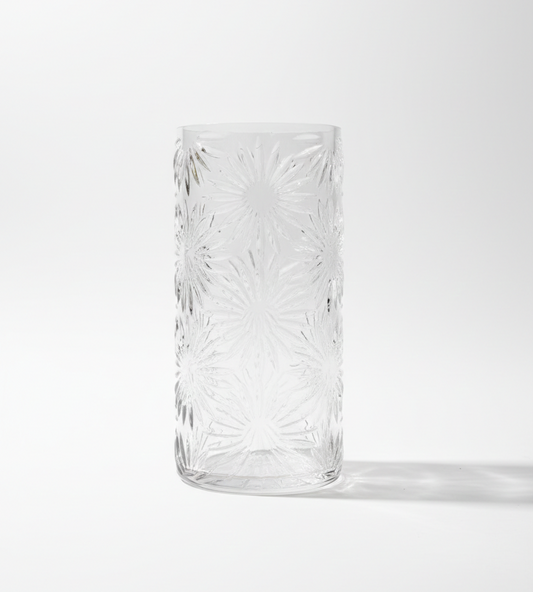Floral Cut Glass Vase