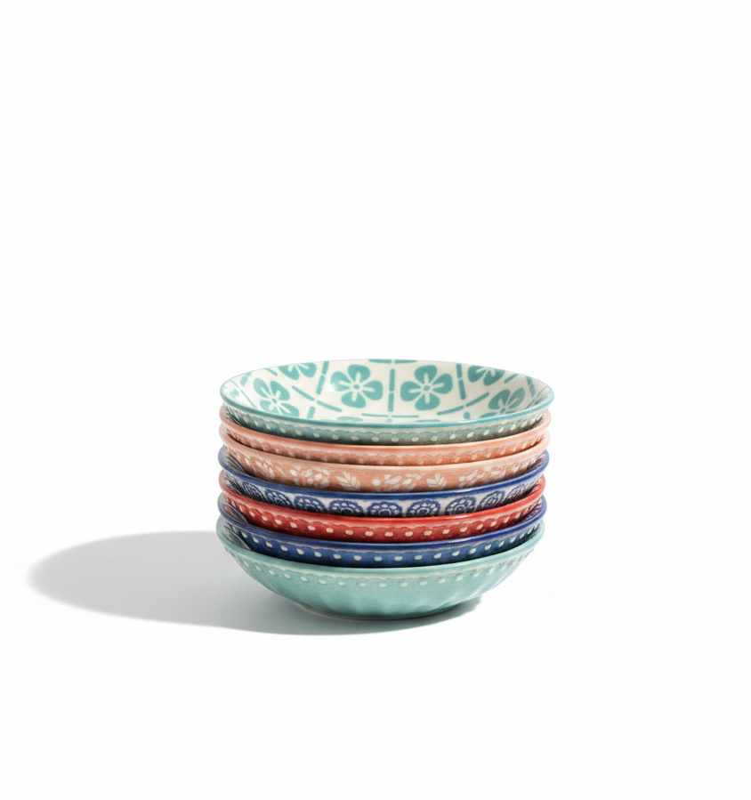 Patterned Mini Dipping Plates (6 Pieces)