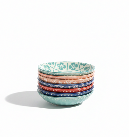 Patterned Mini Dipping Plates (6 Pieces)