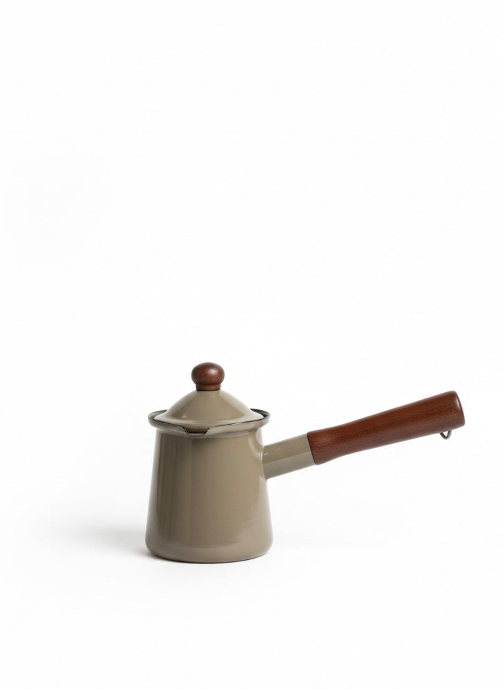 Enamel Coffee Pot with Wooden Handle