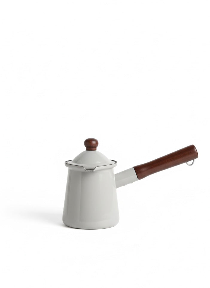 Enamel Coffee Pot with Wooden Handle