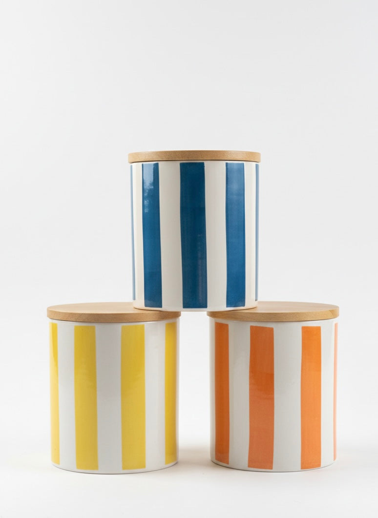 Striped Storage Jars (Set of 3)