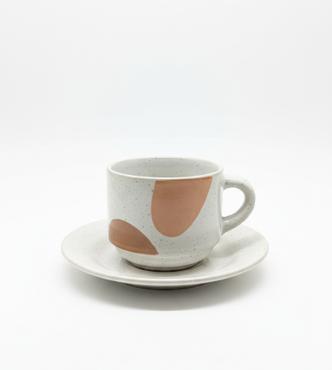 Terra Ceramic Coffee Cup & Saucer (1 Piece)