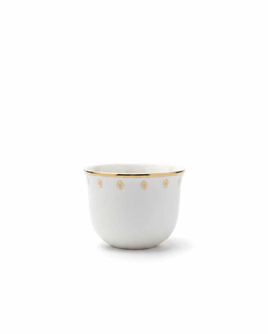 Ivory Coffee Cup with Gold Rim (12 Pieces)