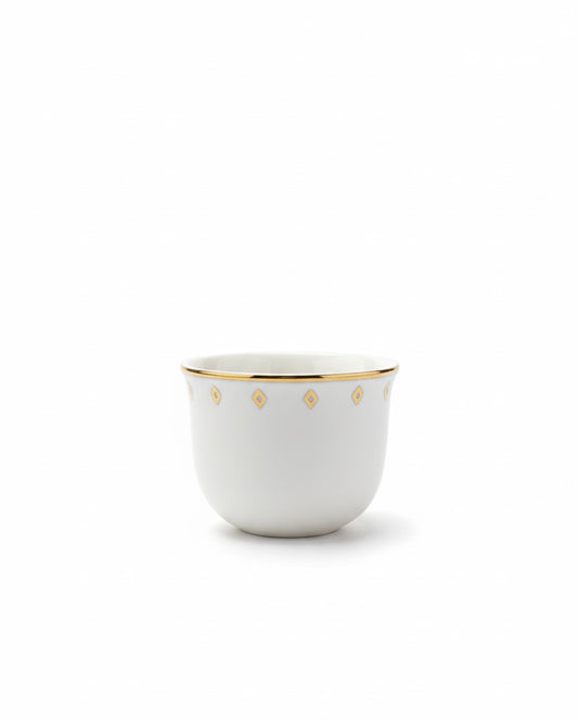 Ivory Coffee Cup with Gold Rim (12 Pieces)