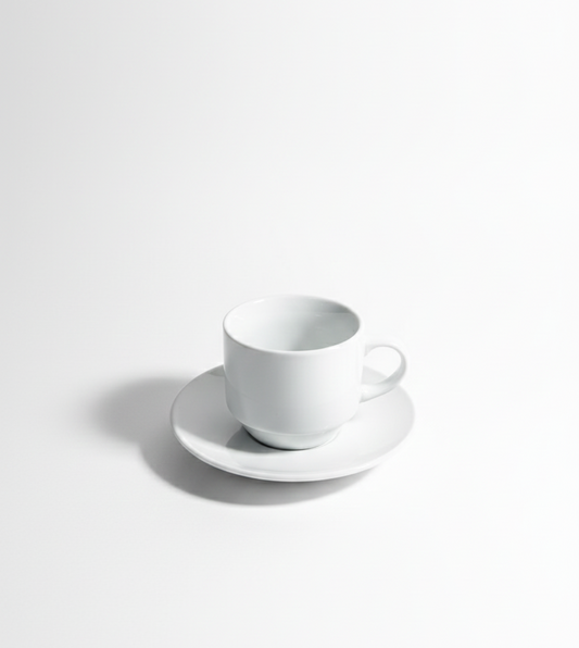 Classic White Coffee Cup & Saucer (6 Pieces)