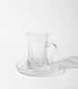 Clear Glass Tea Cup & Saucer (6 Pieces)