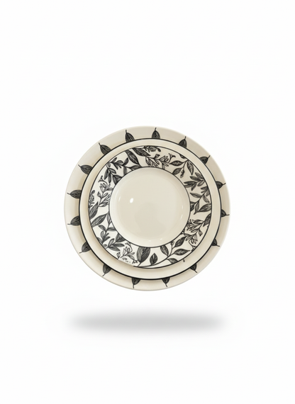 Ceramic Leaf Plate Set (36 Pieces)