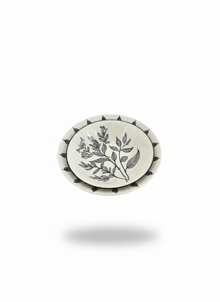 Ceramic Leaf Plate Set (36 Pieces)