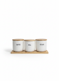 Coffee, Tea & Sugar Storage Set with Bamboo Tray