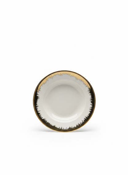 Gold Rim Ceramic Deep Plate