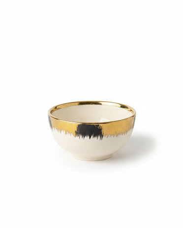Gold Rim Ceramic Bowl