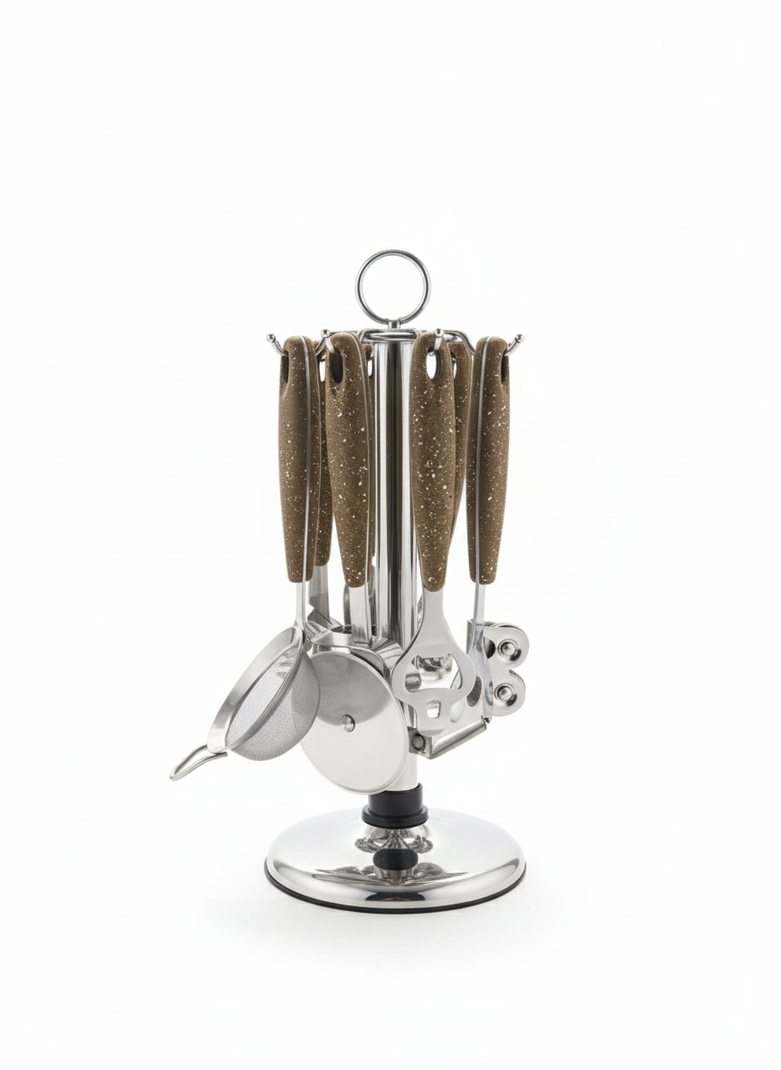 Kitchen Utensil Set with Metal Holder