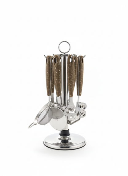Kitchen Utensil Set with Metal Holder