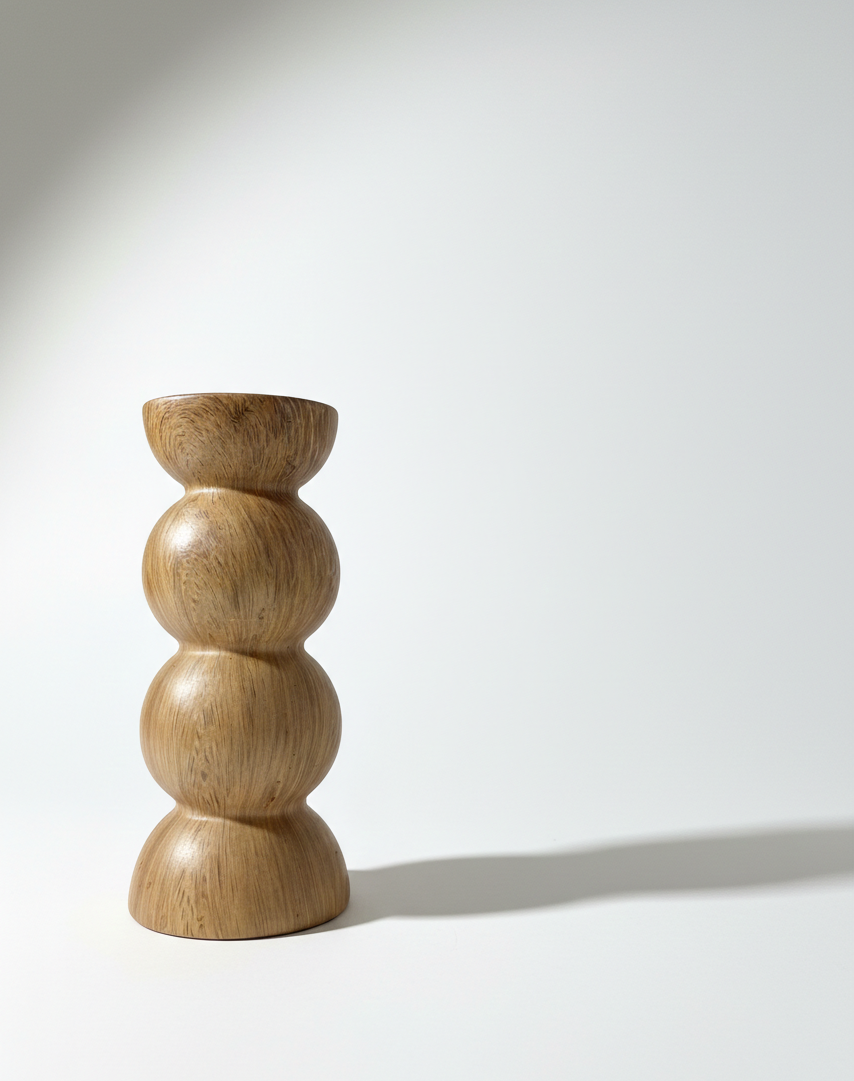 Sculptural Glass Candle Holder