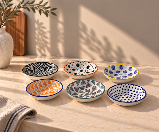 Petite Bites Ceramic Round Bowl Set – Set of 6